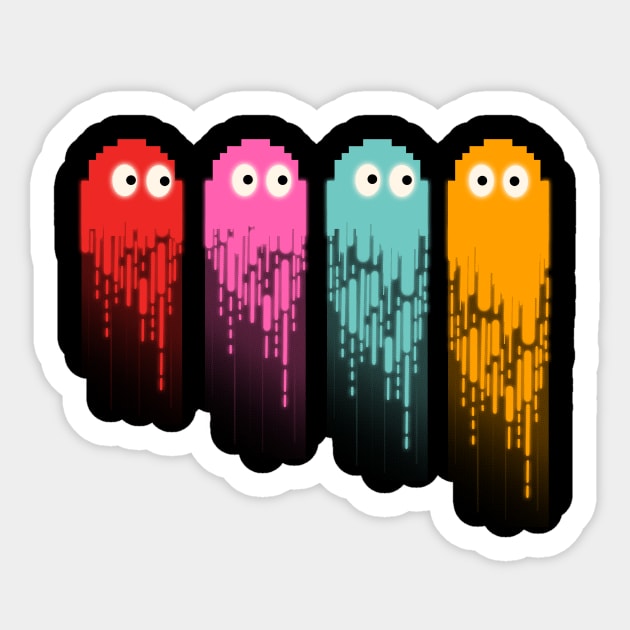 Pacman Ghost Sticker by PanosStamo